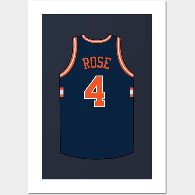 Derrick Rose New York Jersey Qiangy Wall Art by qiangdade